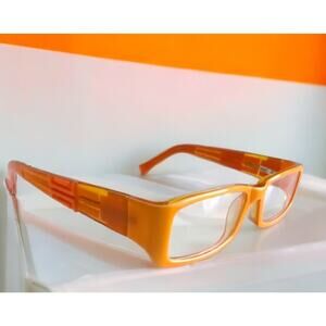 Tony Morgan Eyeglasses Frames Orange Acetate Rectangle Men Glasses